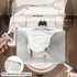 QOOMABA Cloth Diaper Sprayer Splatter Shield with Grabber Reacher Tool - Snap Design for Stability, One-Handed Rinsing