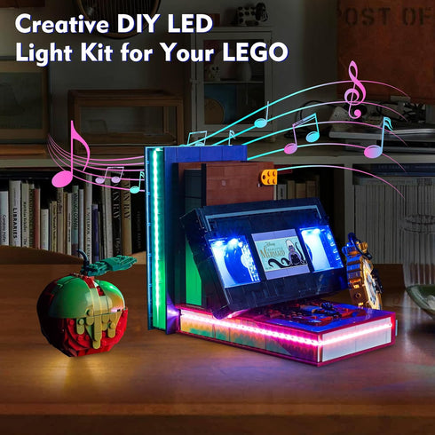 LED Light Kit Compatible with Lego Villain Icons 43227 - Music Version Creative Lighting Set (Lights Only)