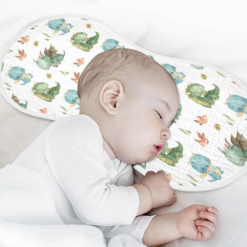 Burbuja Cute Dragon Muslin Baby Burp Cloths, Soft & Absorbent Cotton Rags for Newborn Boys & Girls, 2 Pack