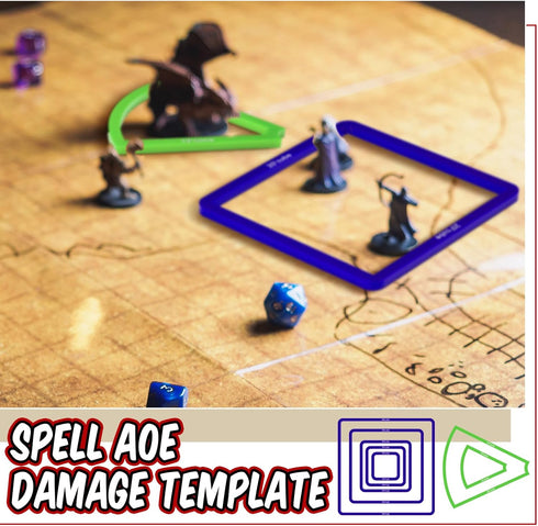15 Pcs Spell AOE Damage Template Set - Translucent Acrylic Templates for Tabletop RPG Gaming Accessories
