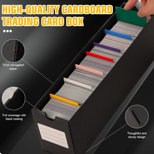 Trading Card Storage Box with 9-600 CT Boxes & 48 Dividers, 9000+ Organizer for TCG, YuGiOh, MTG, Baseball