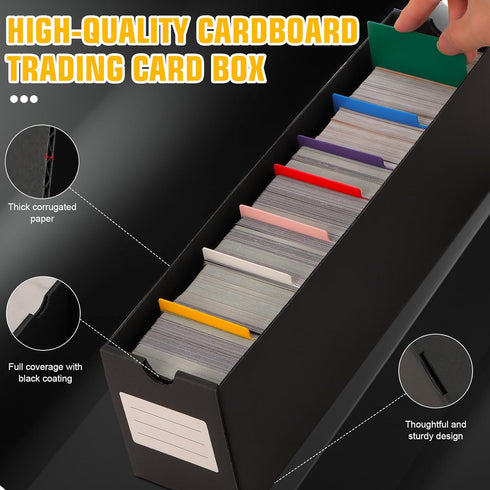 Trading Card Storage Box - Includes 12-600 CT Boxes & 48 Card Dividers, 12000+ Organizer for TCG, YuGiOh, MTG, Baseball