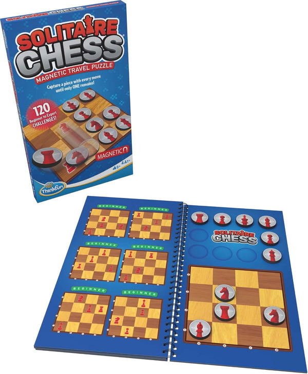 ThinkFun Solitaire Chess Magnetic Travel Puzzle - Engaging Logic Game & STEM