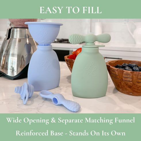 Nontoxic Reusable Baby Food Pouches - Premium Food Grade Silicone - BPA & PFAS Free - Leak-Proof Design - Easy to Clean