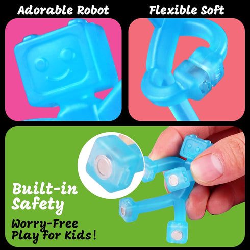 6 pcs Magnetic Travel Toys for Kids, Creative, Portable and Educational, Magnetic-People-Magnet-Men: Cute Robot & Funny