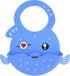 Silicone Bibs with Food Catcher Pocket, Adjustable Blue Fish Feeding Bibs with Trough for Littles