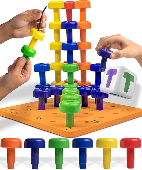 Skoolzy Montessori Sensory Pegboard 33 Piece Set - Develop Sensory Play Occupational