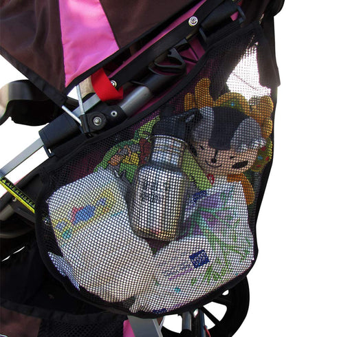 Evelots 2 Pack Bike/Stroller Storage Bag, Side Sling with Hook & Loop, Durable Polyester, Black