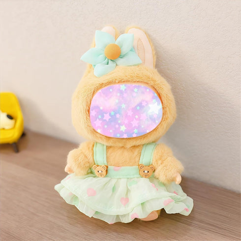 Xinbalove 17cm 3 Set 6.7inch 1st/2nd/3rd Clothes for Labubu Doll, Pieces Dress Outfit for Doll Suit, Fashion Chic Hat
