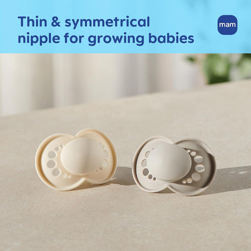 16+ 4 Count, MAM Original Matte Baby Pacifiers Months, Binky for Newborn Babies, BPA-Free Skin Soft Silicone Nipple