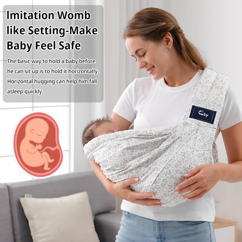 40lbs CUBY Wrap Baby Sling Carrier, Baby Wraps Sling Carrier Adjustable Breathable Lightweight Easy to Wearing - Baby