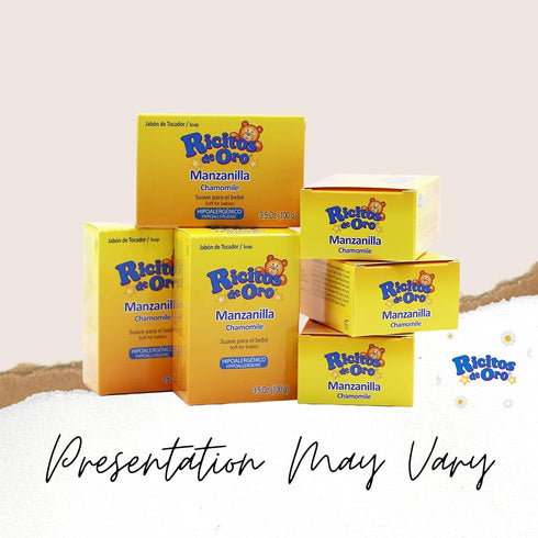 6-Pack 3.5 Oz 6 Ricitos de Oro Baby Cleansing Bar Soap with Extract Calming Effect, Chamomile, of Each Soap, Soaps