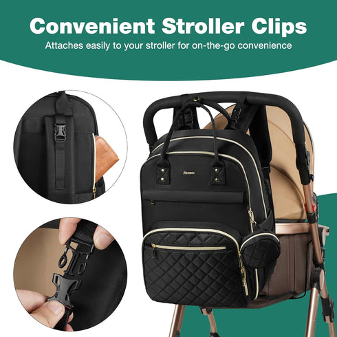 Backpack MOMUVO Diaper for Women Large Capacity with Insulated Pockets Diaper Bags For Baby Girl Boy Waterproof Baby