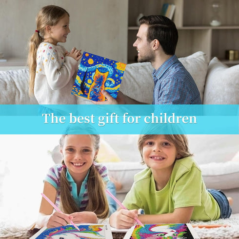 Libfx 4 PCS Diamond Art Kits for Kids - Diamond Art for Beginners, Girls and Boys Ages 8-12 (Parrot-Cat)