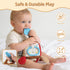 littlove 0-6-12 Hanging Baby Toy Cube for Car Seat, Infant Sensory Toys Month, Montessori Plush Toys for Plane Travel
