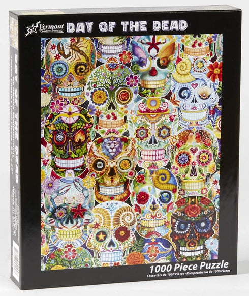 Vermont Christmas Company Day of The Dead Jigsaw Puzzle 1000 Piece - 30" x 24" for Adults with Large Randomly Shaped