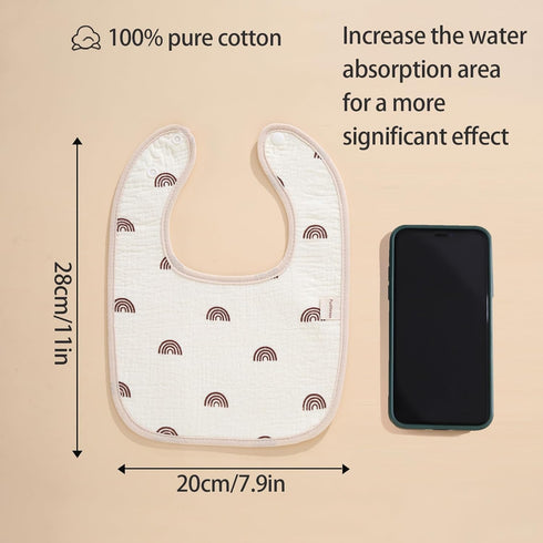 PurlHaven 6 Pack Baby Bandana Bibs, Waterproof Toddler Bib,Soft Cotton Absorbent Baby Bibs for Eating,Drooling,Teething