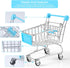 134pcs Mini Shopping Cart Basket, Miniature Food Drink Bottle Supermarket Metal Handcart Toys for Dollhouse Supplies