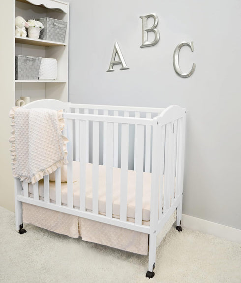 American Baby Company Heavenly Soft Minky Dot 3-Piece Mini/Portable Crib Bedding Set,