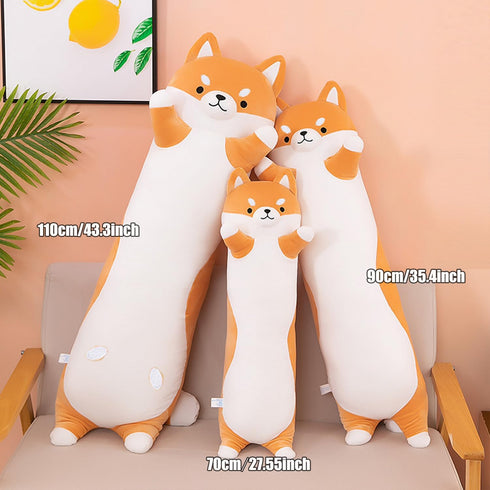 (Yellow,110cm/43.3inch) Kekeso Long Shiba Inu Plush Pillow Giant Stuffed Animals Dog Sleeping Pillow Corgi Plush Body