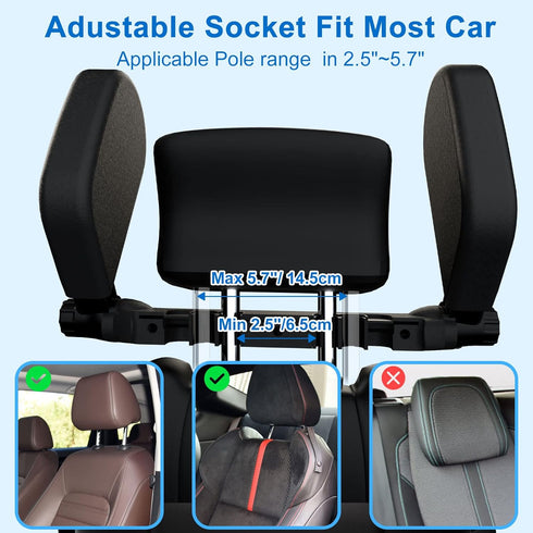 Car Headrest Pillow, Roadpal Adjustable Sleeping Headrest for Car Seat, Head Neck Support Rest Pillows for Kids Adults