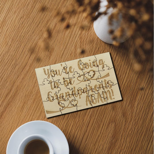You're Going to Be Grandparents Again - 15 Piece Basswood Jigsaw Puzzle for Surprise Pregnancy Announcement