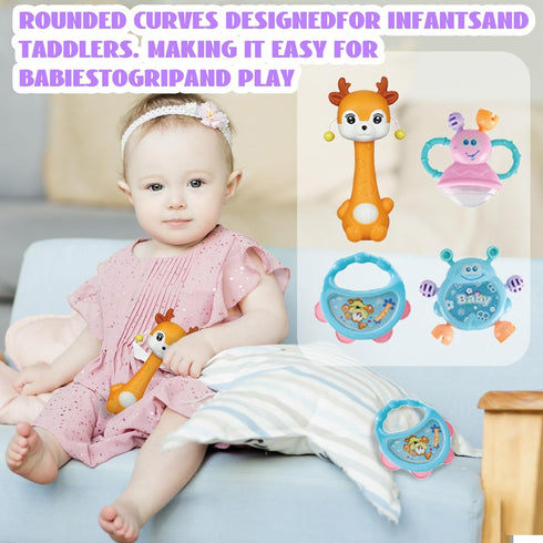30 Pcs High Contrast Baby Toy Gift Set for Infants - Rattles, Teething Toys & Wrist Socks