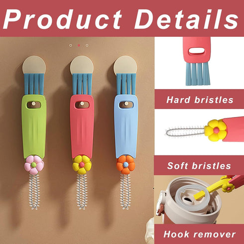 IJPDDRXYN 3 1 Set, 3 in Rotatable Cup Lid Gap Cleaning Brush for Baby Bottle, Insulation Bottle & Tight Spaces