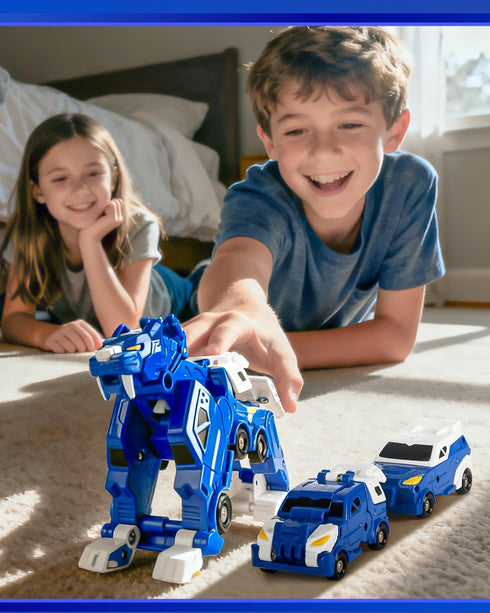 2 3+, Collision Transforming Dinosaur Car Toy, Crash & Transform Magnetic Cars Transform into Dinosaur Toys, Dino Robot