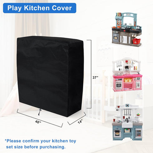 tonhui Play Kitchen Cover for Step2 Kids Kitchen Set, 37" L x 14" W x 40" H, Dustproof Indoor/Outdoor, 420D Waterproof