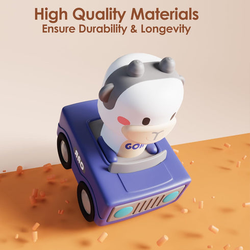 iPlay, iLearn Press and Go Car Toys for Toddlers 1-3 | Baby Animal Racing Cars | Infant Play Vehicle Set
