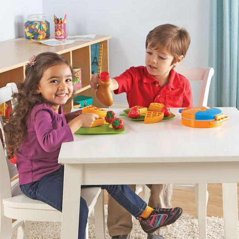 Learning Resources New Sprouts Waffle Time - Breakfast Pretend Play Food Kitchen Toys, Montessori Educational Game