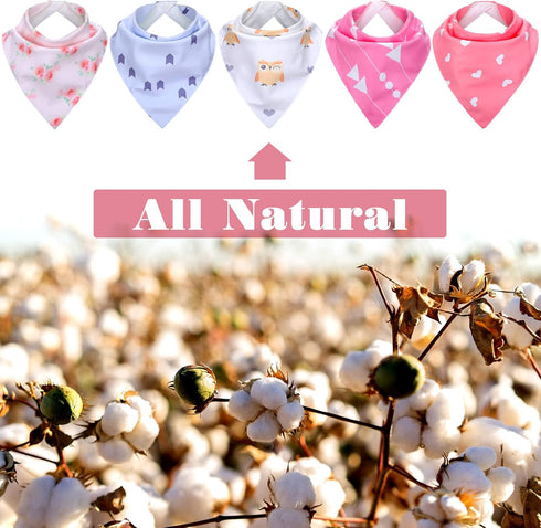 5 Pack Adult Drool Bandana Bibs - Soft Large Absorbent Waterproof Bibs for Special Needs, Kids, Men Women