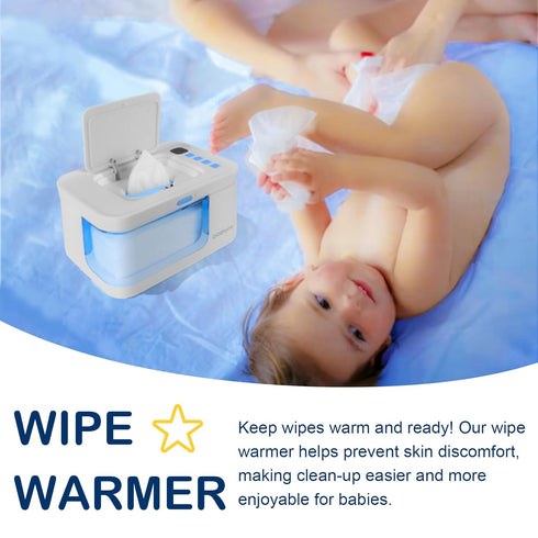 Baby Wipe Warmer and Dispenser Portable Heated Diaper Wipe Heater with Fast Heating, Large Capacity, and Anti-Dry Out