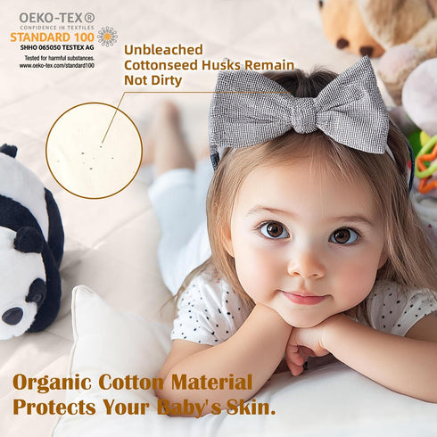 100% 52x28x9 Organic Crib Mattress Protector - Top&Side Waterproof, Waterproof Crib Mattress Protector, Breathable
