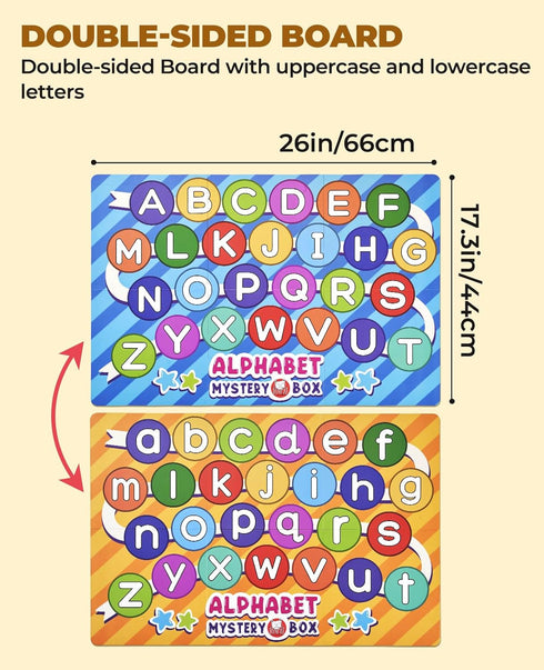 Mystery Alphabet Box for Kids - 52 PCS Letters Sorting Matching Game Activities, Fine Motor Learning Toys for Preschool