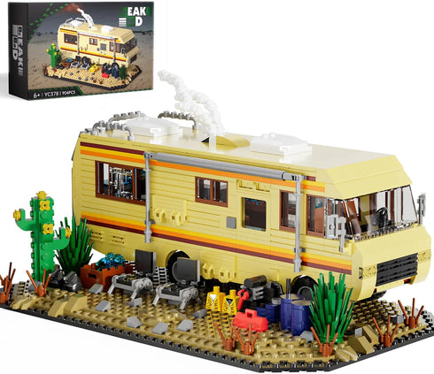 Breaking RV Adventure Building Set, MOC Upgraded Classic Scene, Compatible with Lego, for Adults and Avid Fans