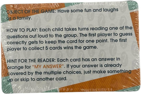 Card Game The Kid Quiz.