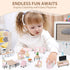 Set, 7 3 Set Set, Pithfor Wooden Dollhouse Furniture Dollhouse Accessories and Furniture, with Rooms Dolls, Includes
