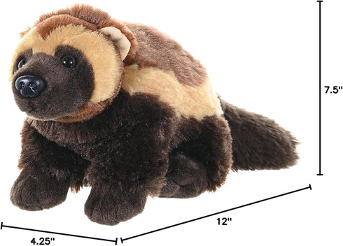12 Inches, Wild Republic Wolverine Plush, Stuffed Animal, Plush Toy, Gifts for Kids, Cuddlekins Multicolor