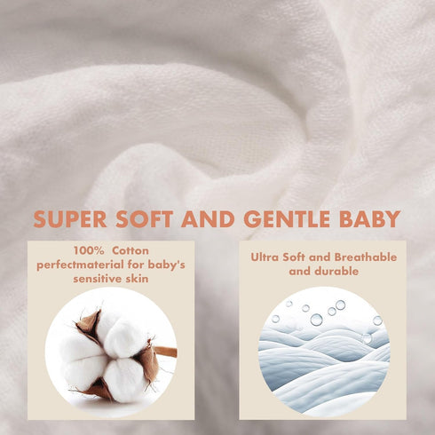 COOROBIN 20" 10",100% Pack 6r, Muslin Burp Cloths x Cotton of Extra Soft and Absorbent,Suitable for both boys and girls