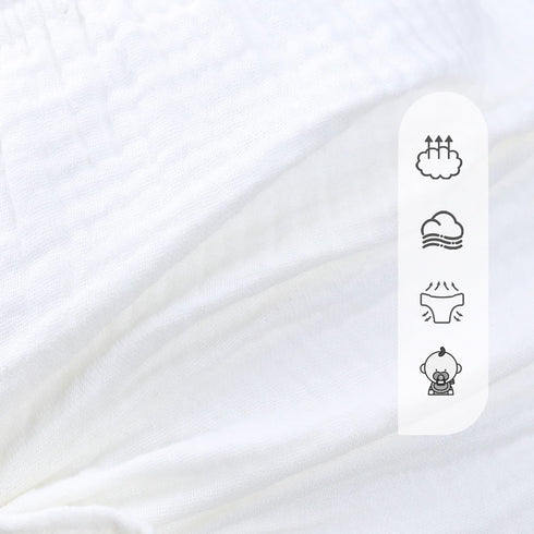 Poocen 5pcs Toddler Baby Girls Boy White Ruffled Bloomers Diaper Cover Cotton Linen Bloomer Shorts Underwear