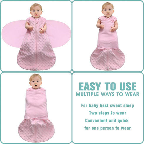 Swaddle,3-Way Blanket,2 Pack 2.0 0-3 BSTOPPT Fleece Newborn Sleep Sack Baby Adjustable Wearable Fleece Swaddling