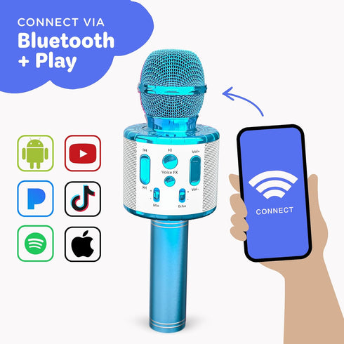 Move2Play 2, 3, 4, 5, 6+ , Kids Karaoke Microphone | Includes Pre-Loaded Songs & Bluetooth | Kids Birthday Party Gift |
