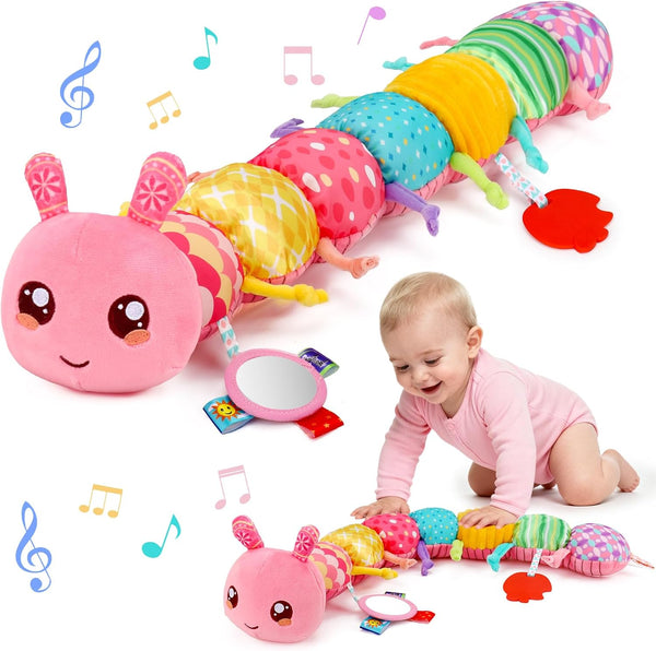 Baby Girls Toys 0-6 Month Music Animal Stuffed Caterpillar Toy for Infant