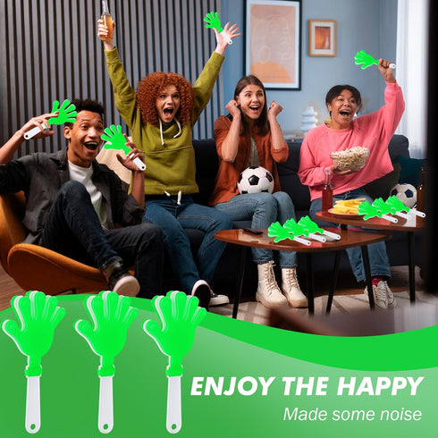 Generic 12 7.5 Inch Pieces Plastic Hand Clappers Noise Makers for Football Basketball Cheerleading Party Favors(Green