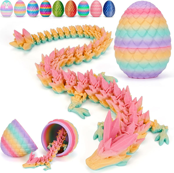 TBOLINE 12" 3D Printed Dragon Egg, Prefilled Easter Eggs Basket Stuffers, Cool