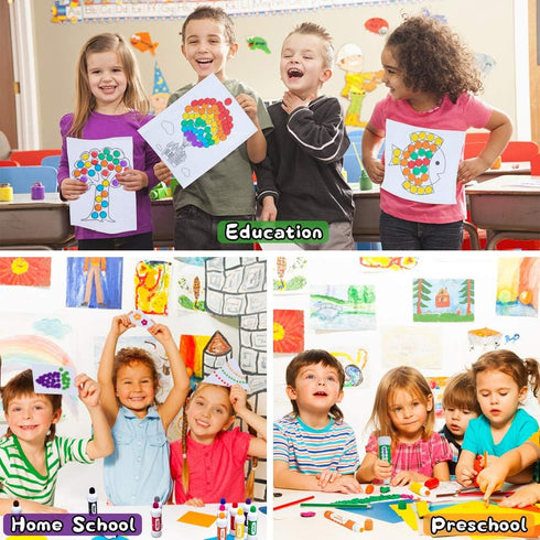 Dot Markers, Washable Dot Markers for Kids, 24 Colors Bingo Paint Daubers Marker Kit with Free Activity Book