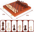 GenJuw 15 Inch Set 2 Magnetic Chess with Leather Chess Board & Handle Portable Travel Chess Game with Wooden Pieces
