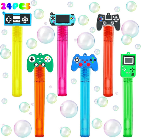 Video Game Party Favors, 24Pcs Video Game Bubble Wands for Kids, Cute Game Controller Bubble Wand for Gamer Birthday